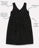 product features of the black tank midi tie back dress