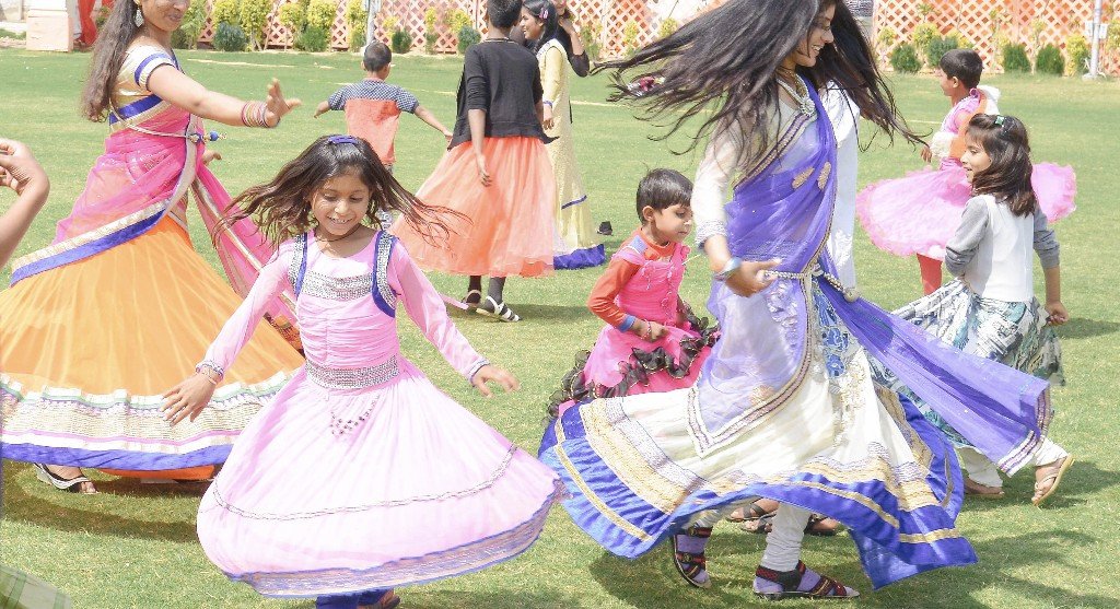 Children playing lawn games at the celebration held by Anchal for 300 artisans in Japuir for International Women's Day 