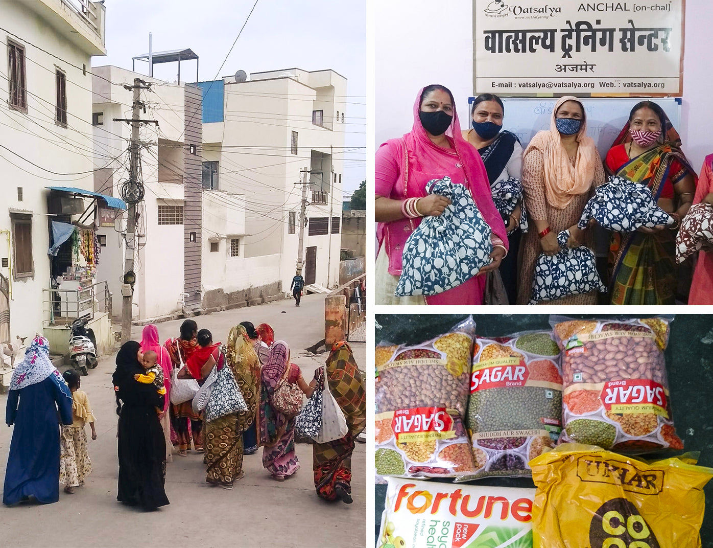 Anchal artisan receiving grocery kits for COVID-19 relief