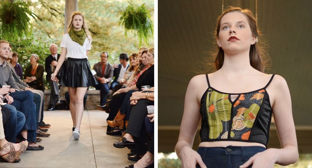 Two models pictured wearing pieces from the Anchal X Urban Renewal collection