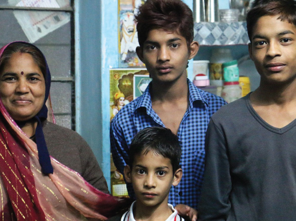 Anchal artisan Maya and her children