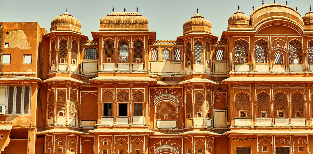 terracotta colored palace in Jaipur, Rajasthan, India