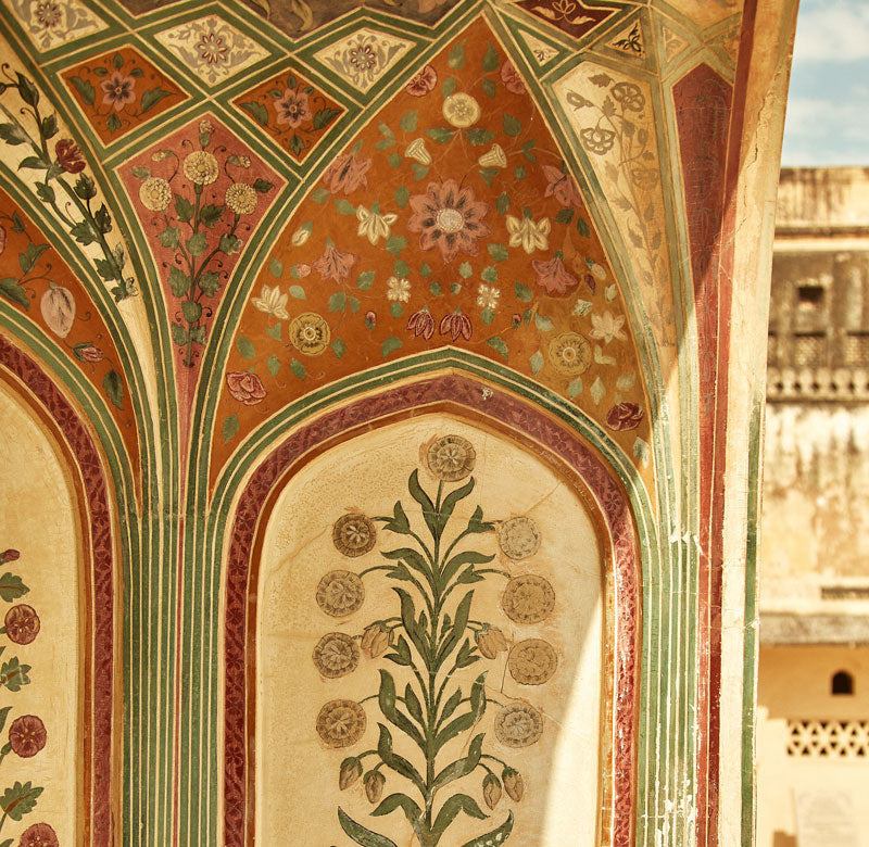 hand-painted wall in Jaipur palace