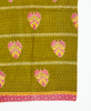 fair trade green floral square scarf handmade yb women artisans using 2 layers of recycled vintage cotton saris stitched together with a traditional kantha stitch