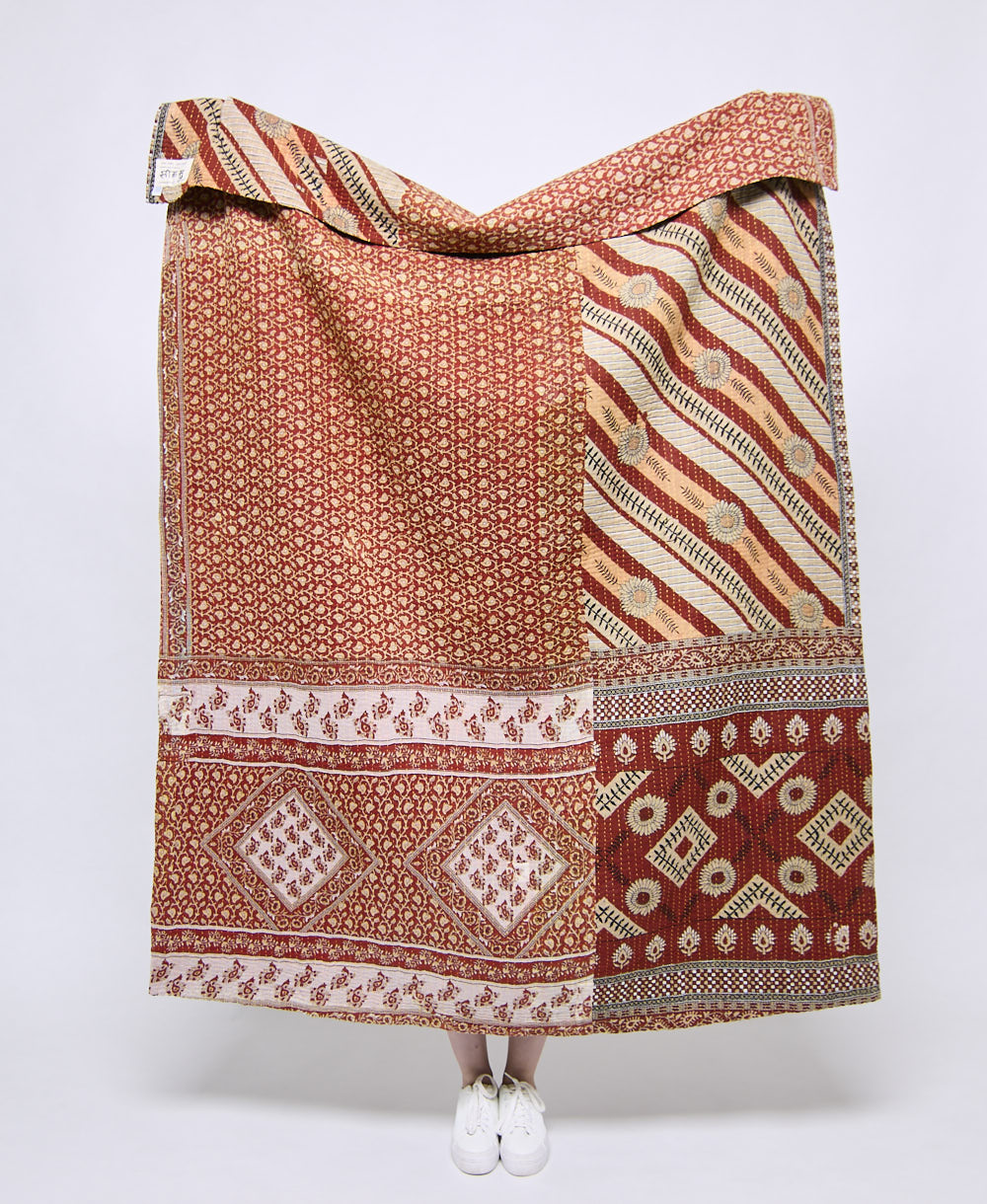Artisan made kantha quilt throw  