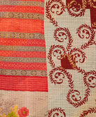 Kantha quilt throw made of recycled vintage saris