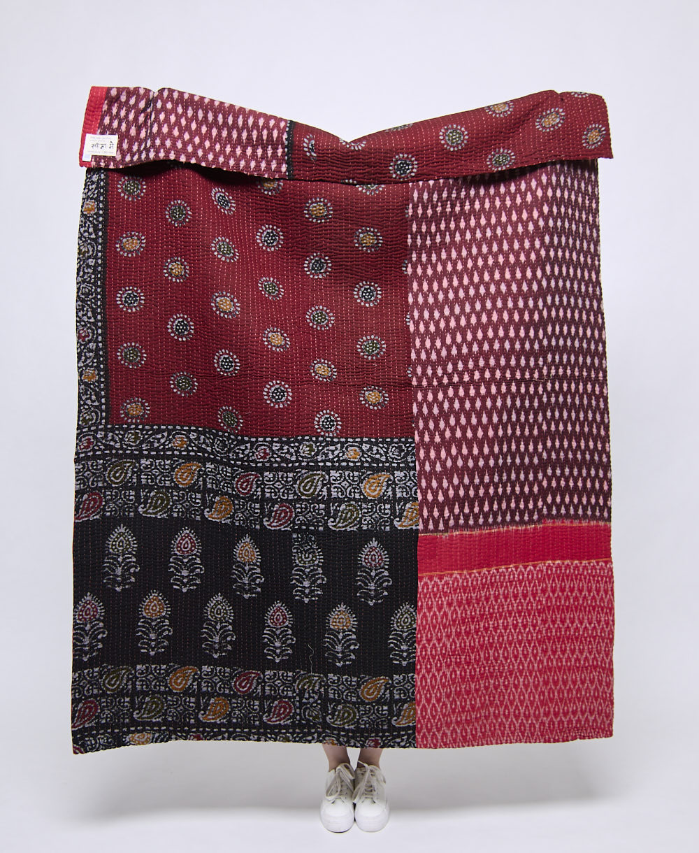 Artisan made kantha quilt throw  