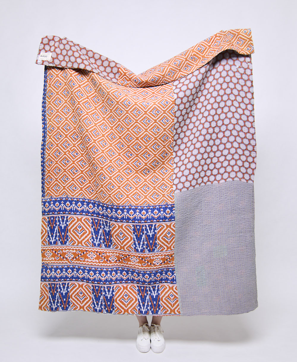 Artisan made kantha quilt throw  