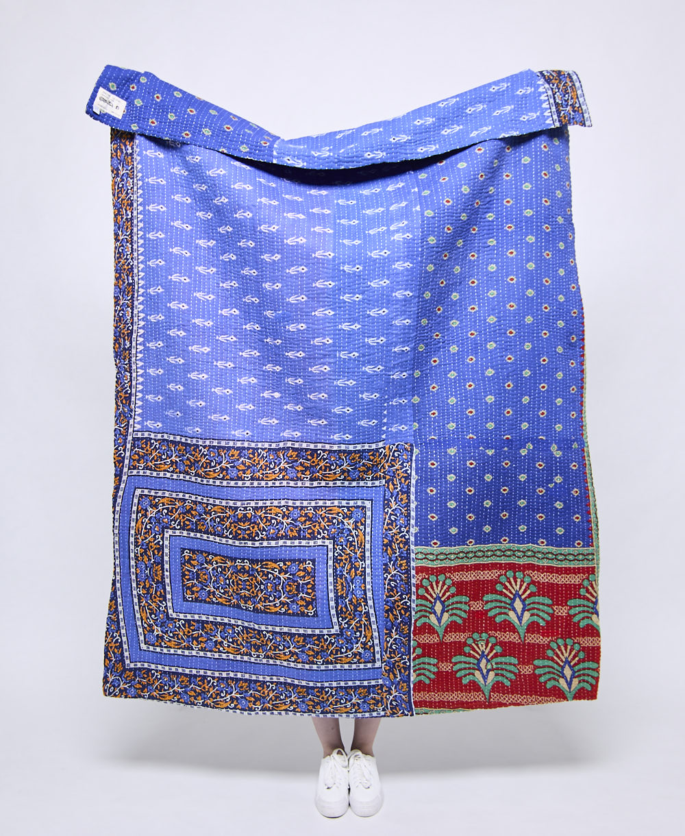 Artisan made kantha quilt throw  