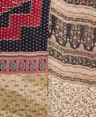 Kantha quilt throw made of recycled vintage saris