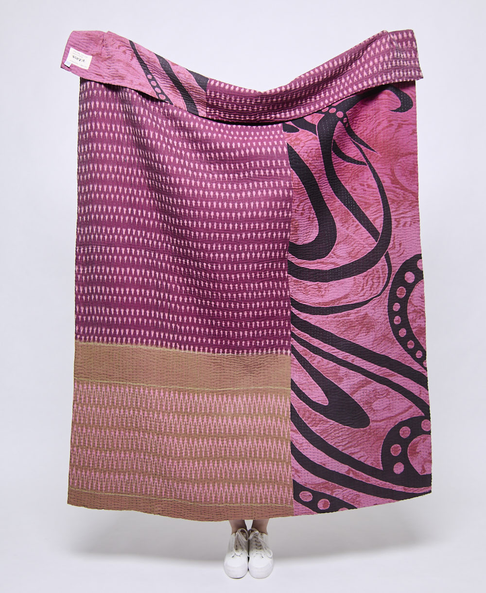 Artisan made kantha quilt throw  