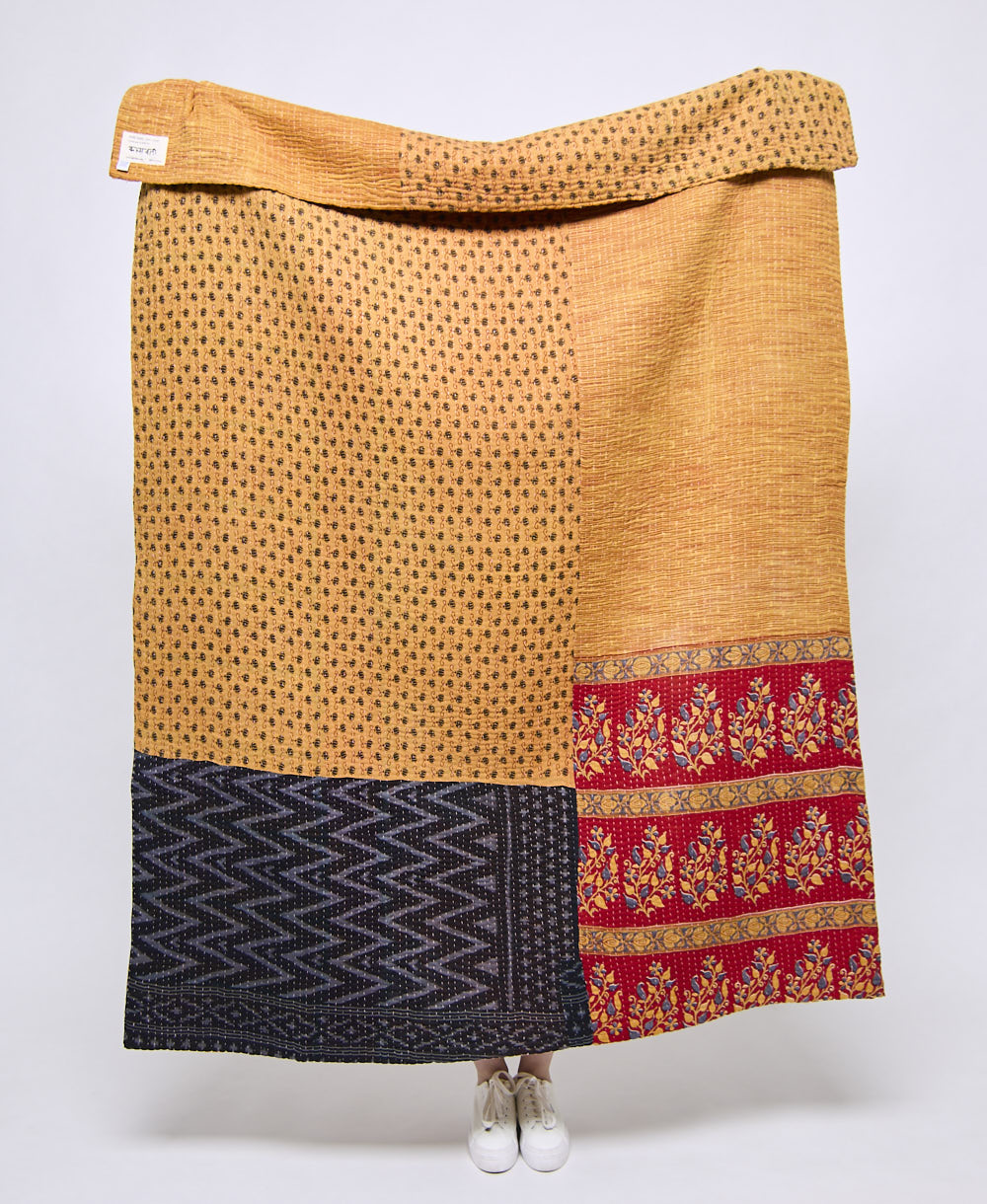 Artisan made kantha quilt throw  