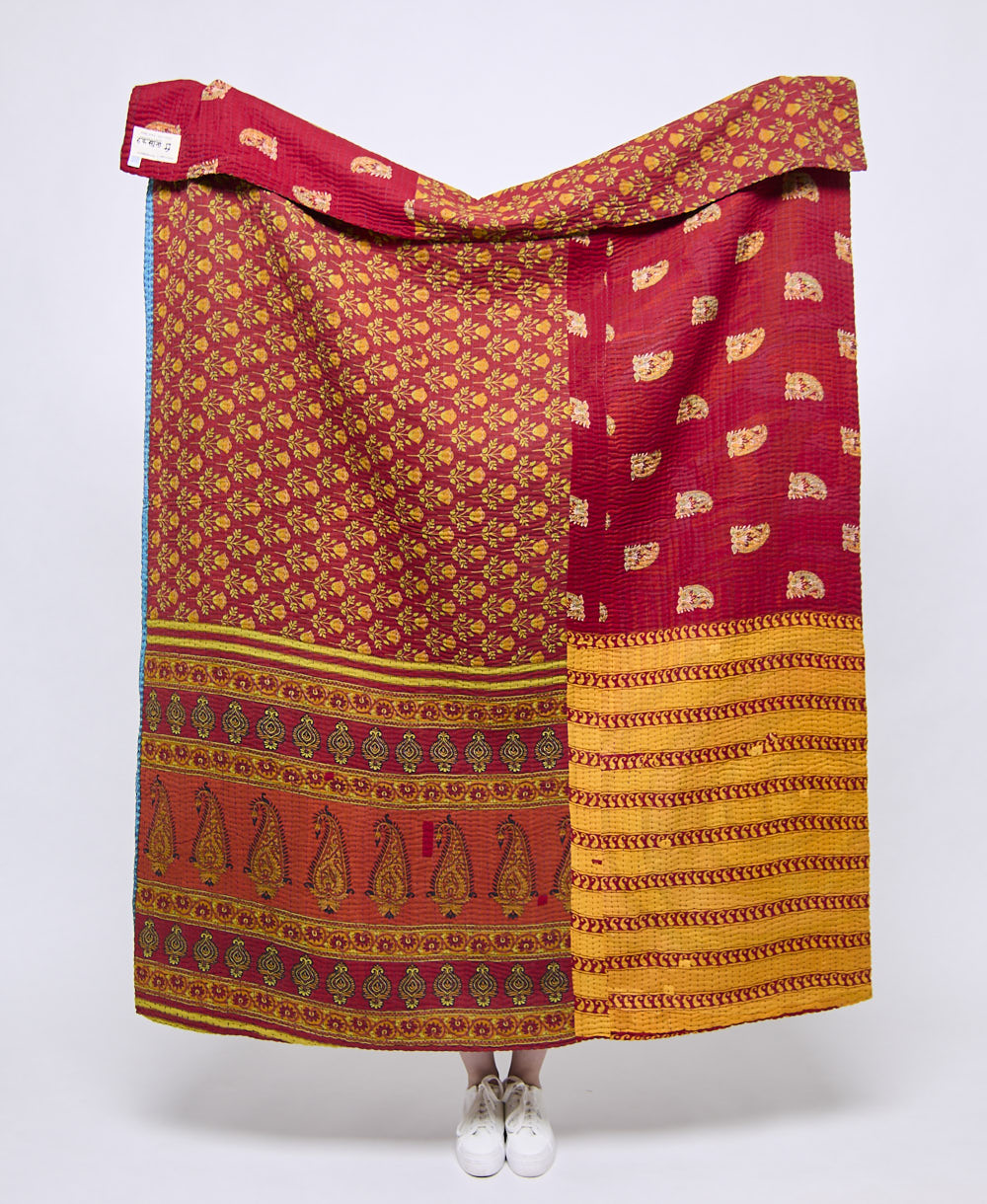 Artisan made kantha quilt throw  