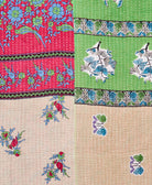 Kantha quilt throw made of recycled vintage saris