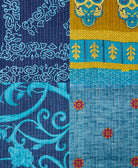 Kantha quilt throw made of recycled vintage saris