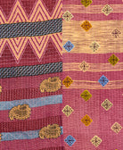 Kantha quilt throw made of recycled vintage saris