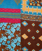 Kantha quilt throw made of recycled vintage saris