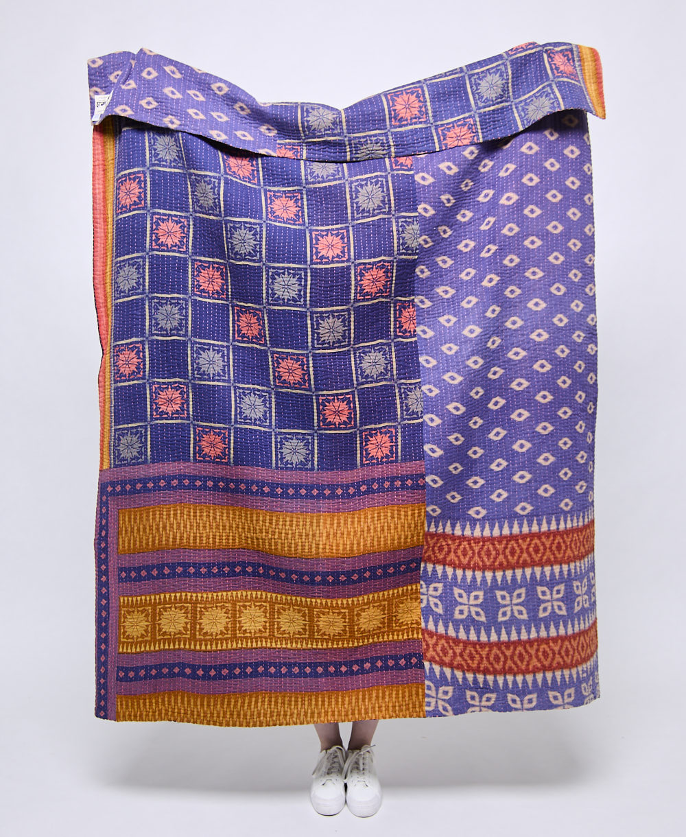 Artisan made kantha quilt throw  