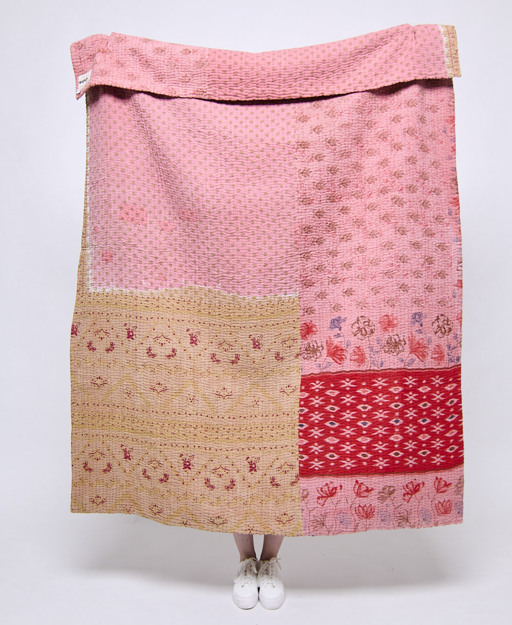 Artisan made kantha quilt throw  
