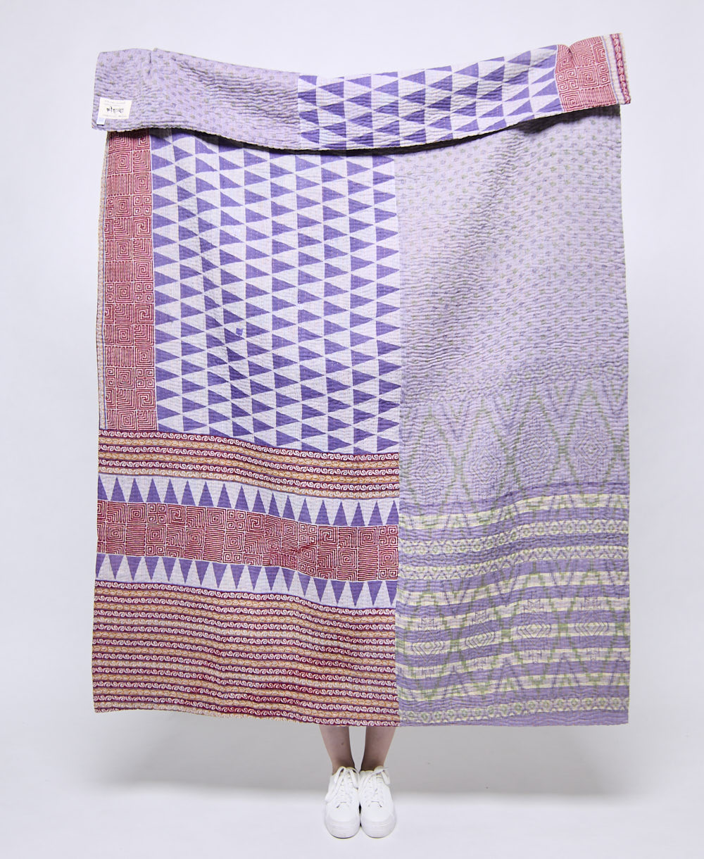 Artisan made kantha quilt throw  