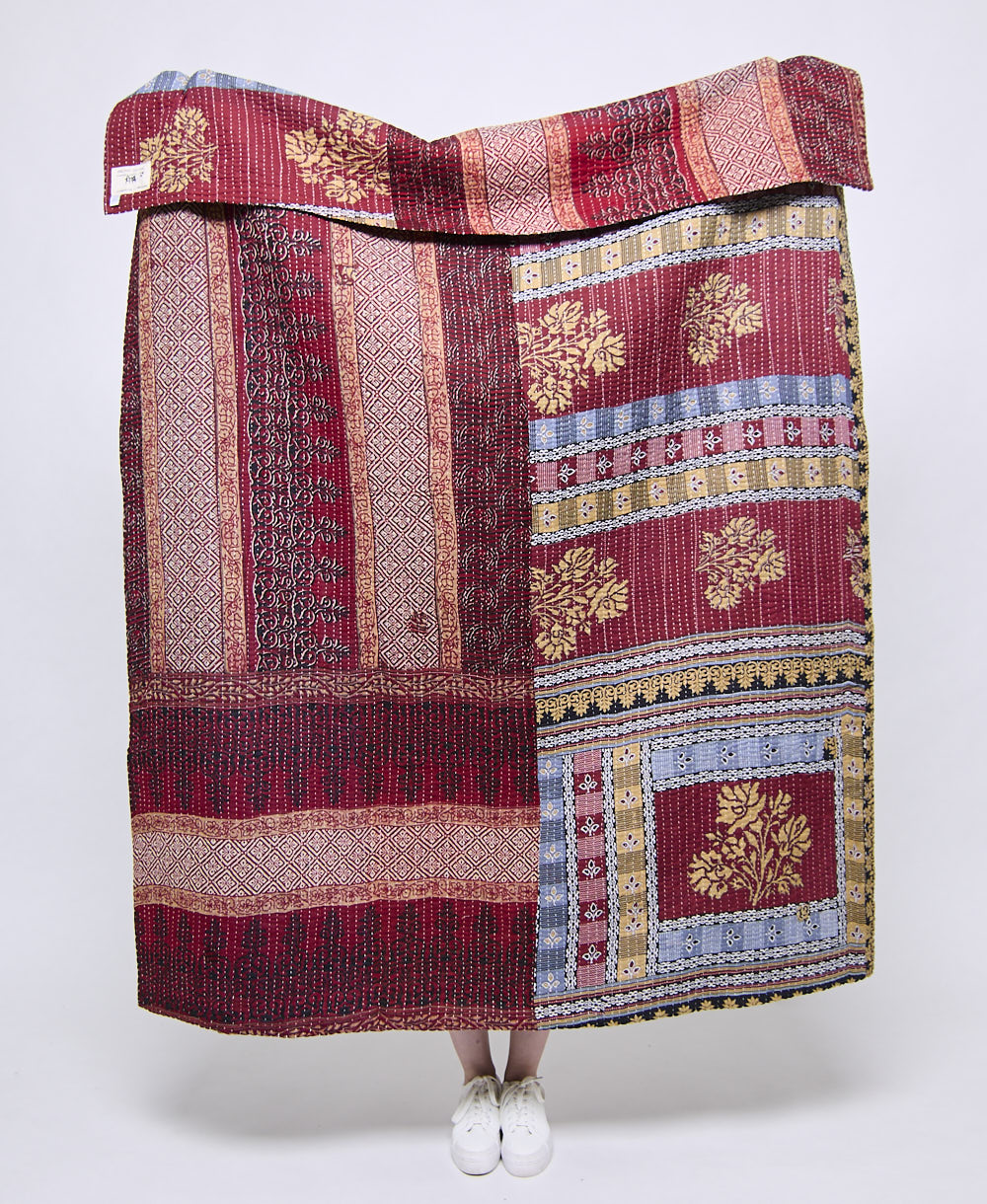 Artisan made kantha quilt throw  