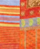 Kantha quilt throw made of recycled vintage saris