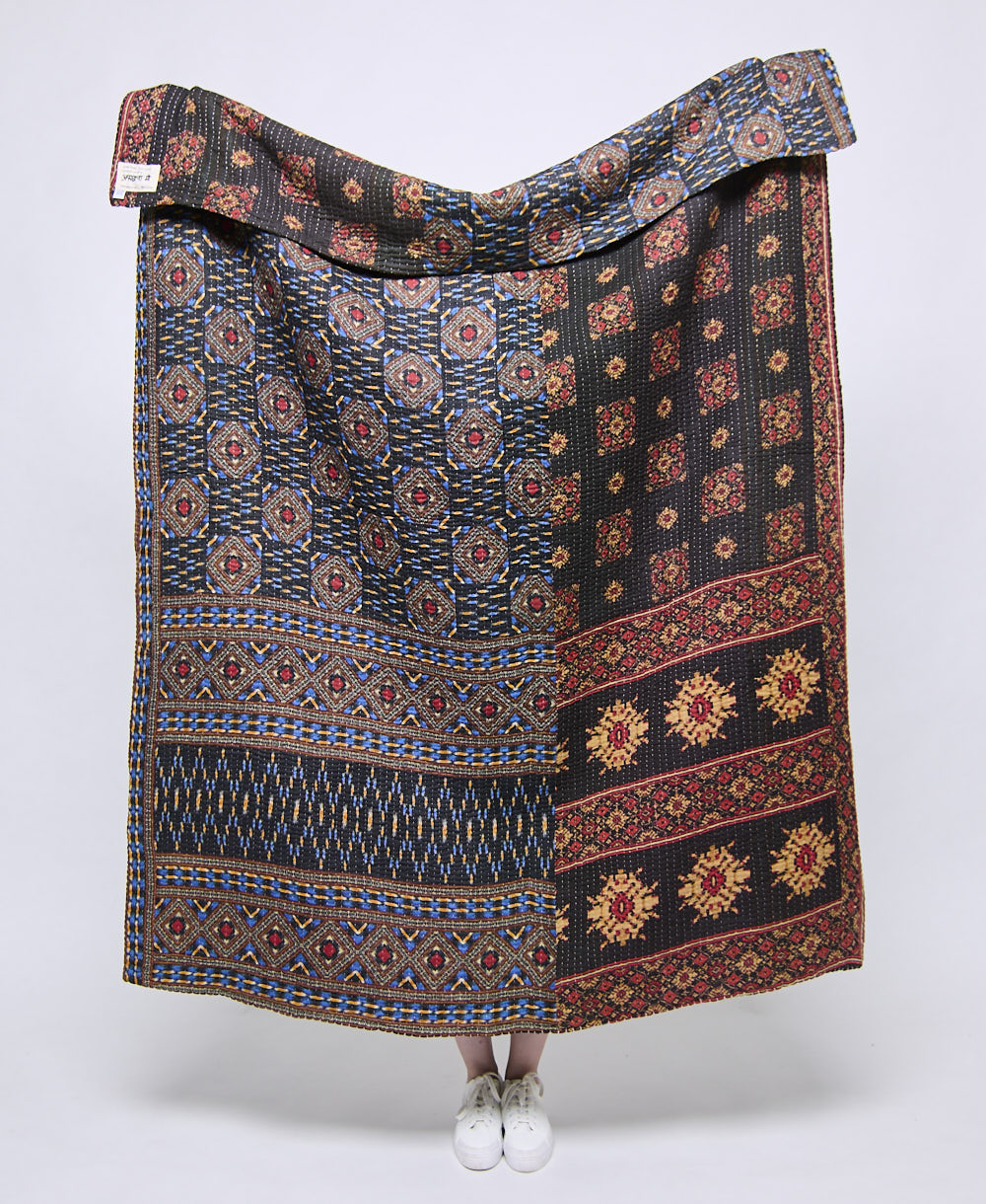 Artisan made kantha quilt throw  