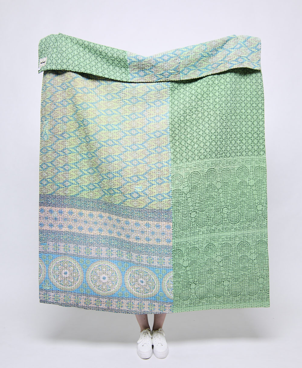 Artisan made kantha quilt throw  