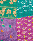 Kantha quilt throw made of recycled vintage saris