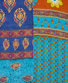 Kantha quilt throw made of recycled vintage saris