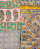Kantha quilt throw made of recycled vintage saris