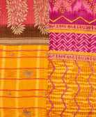 Kantha quilt throw made of recycled vintage saris