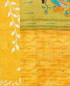Kantha quilt throw made of recycled vintage saris