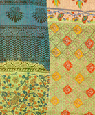 Kantha quilt throw made of recycled vintage saris