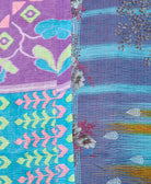 Kantha quilt throw made of recycled vintage saris