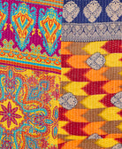 Kantha quilt throw made of recycled vintage saris