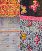 Kantha quilt throw made of recycled vintage saris