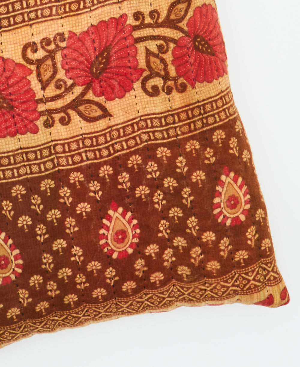 kantha embroidery on small throw pillow