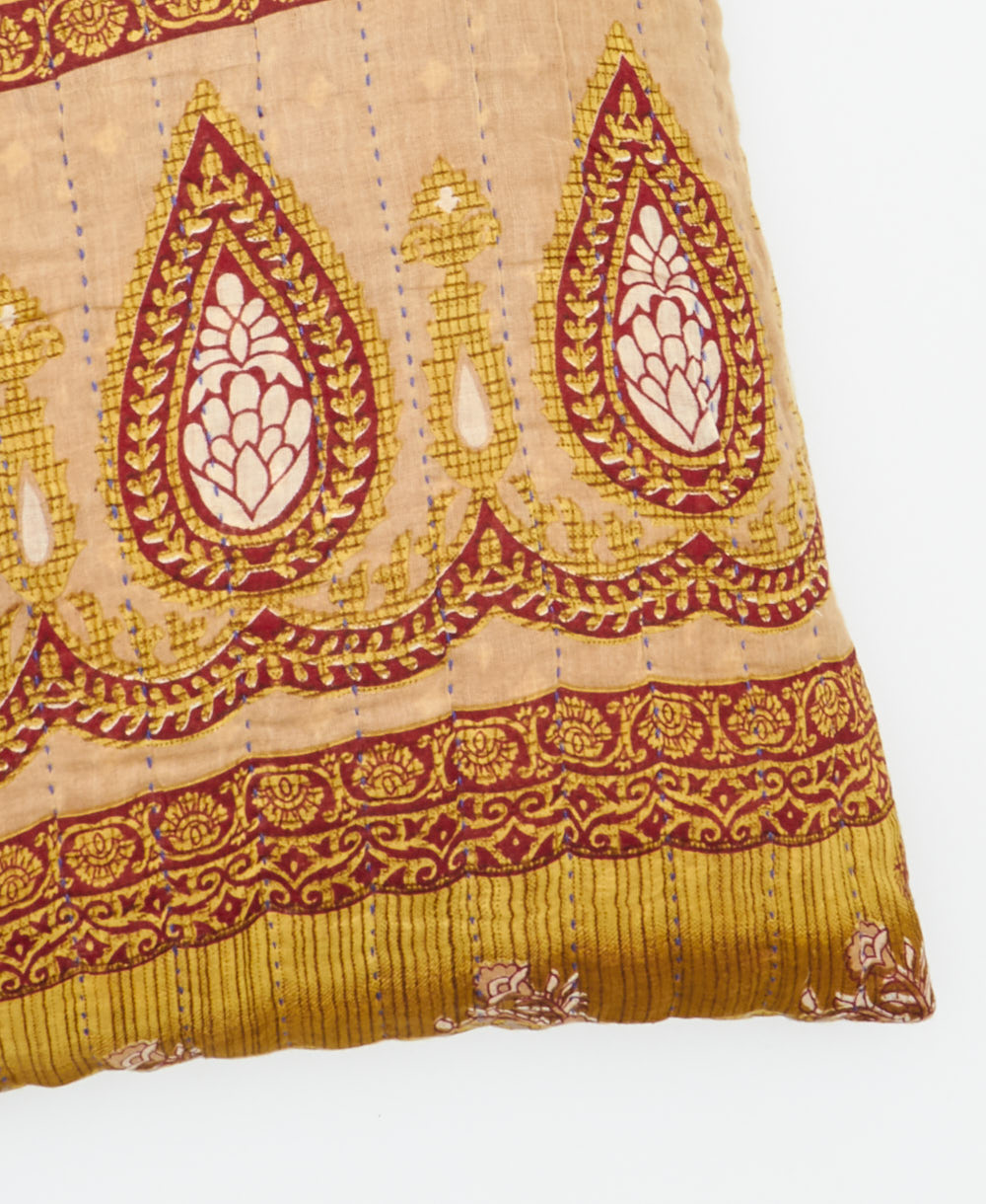 kantha embroidery on small throw pillow