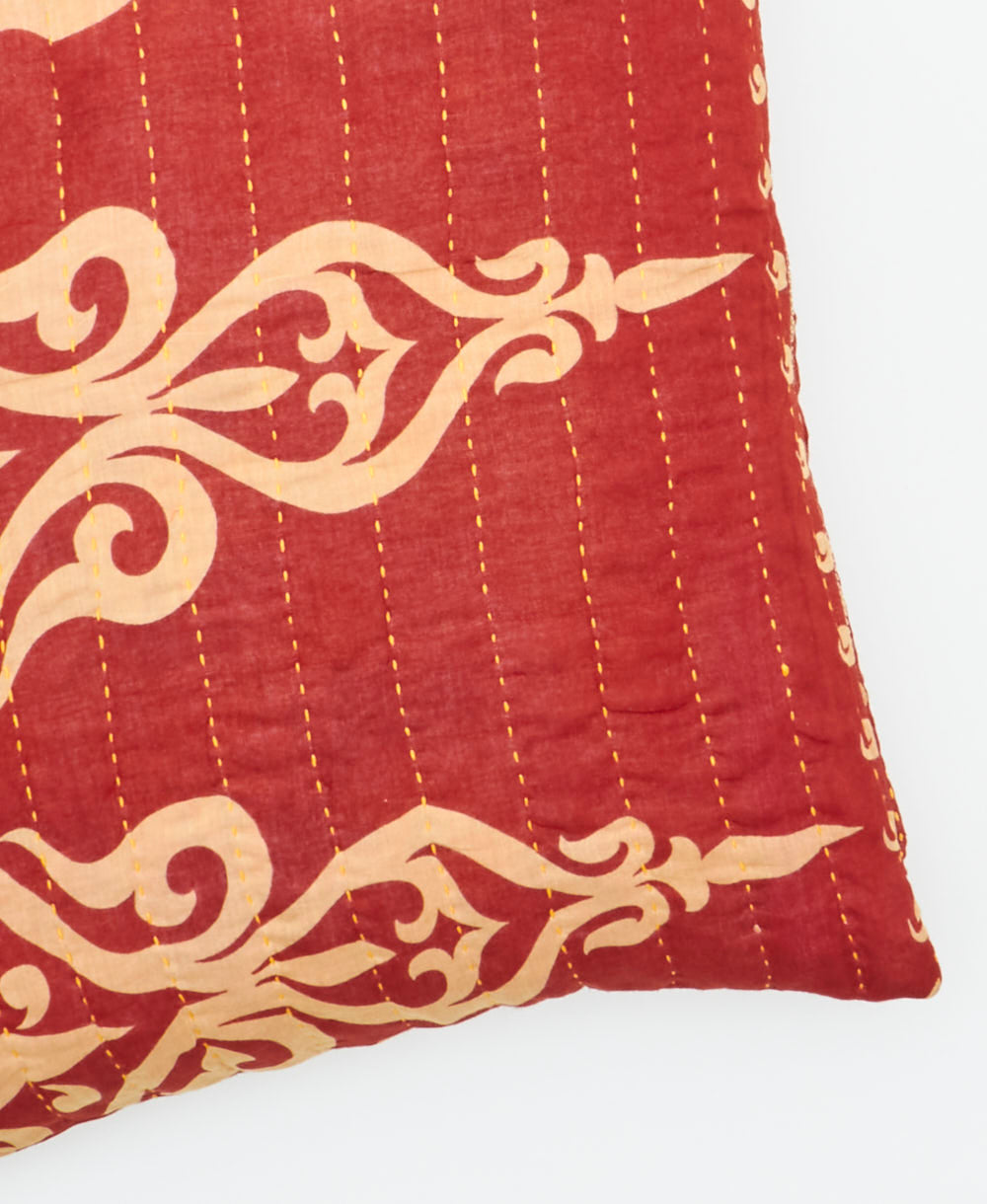 kantha embroidery on small throw pillow