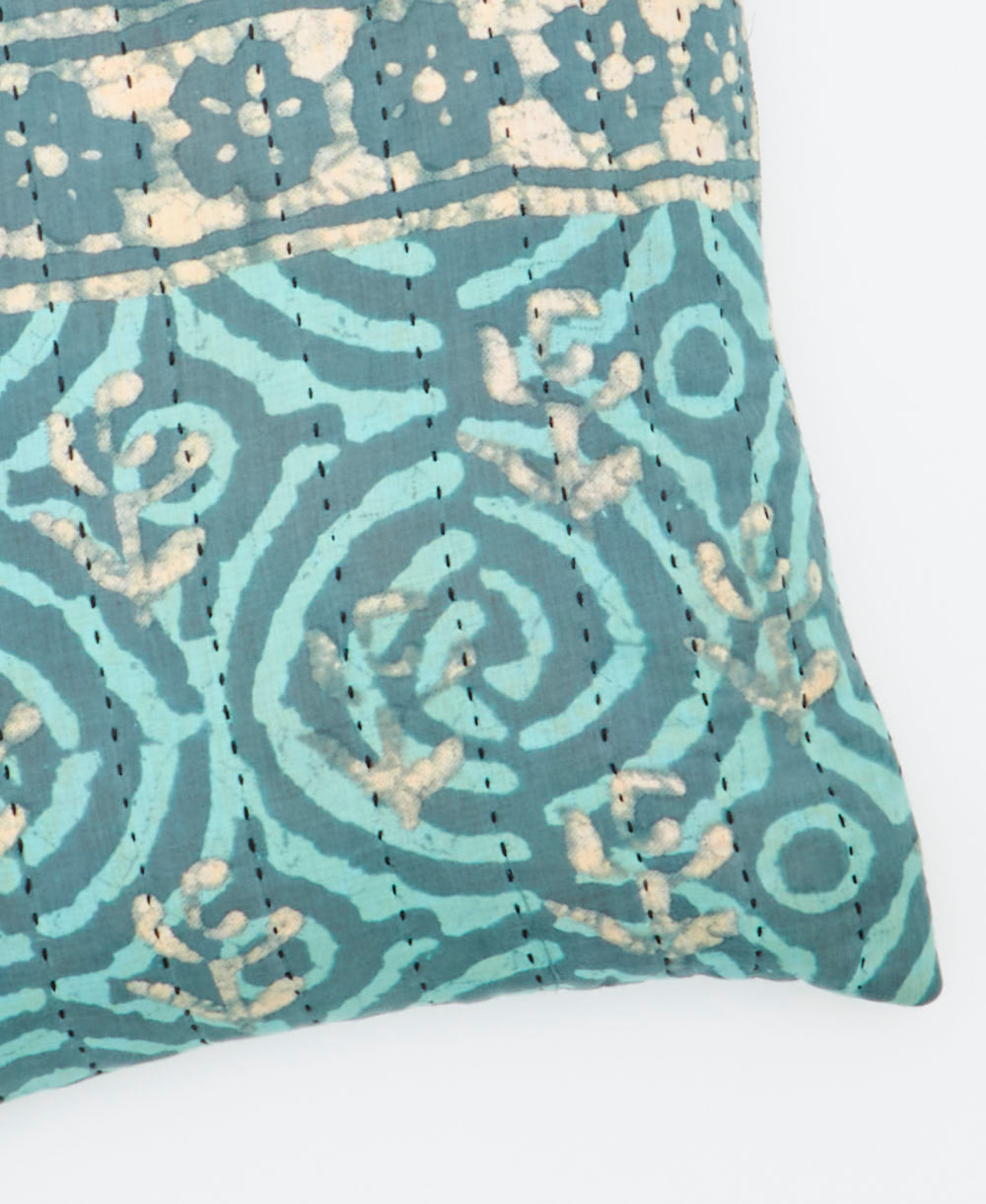 kantha embroidery on small throw pillow