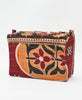 One-of-a-kind red and black floral kantha toiletry bag made
using recycled cotton saris