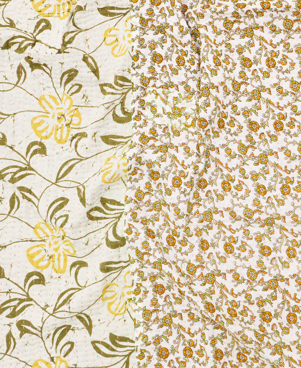 kantha blanket with kantha stitching