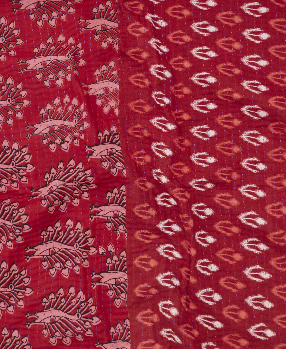 kantha blanket with kantha stitching