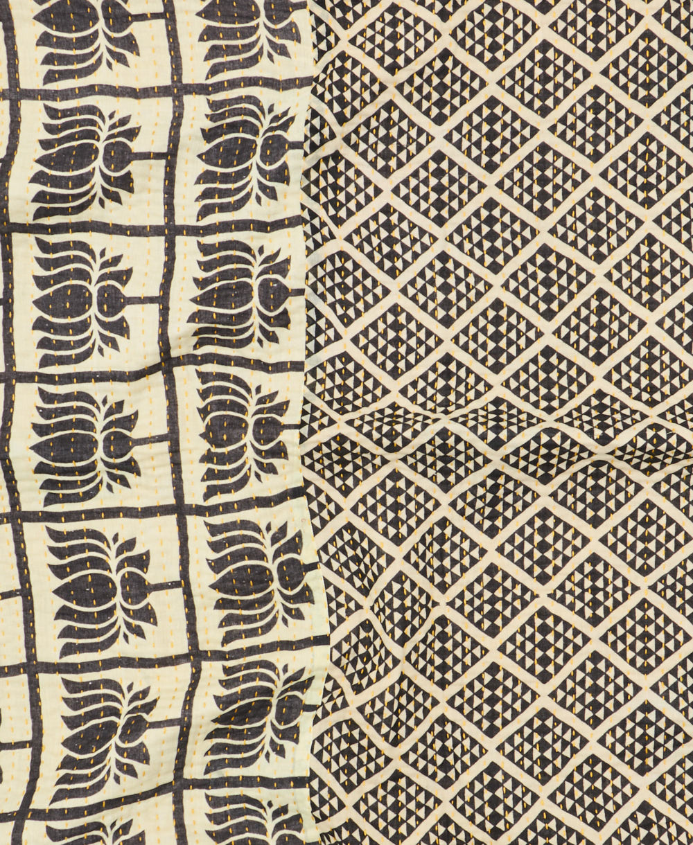 kantha blanket with kantha stitching