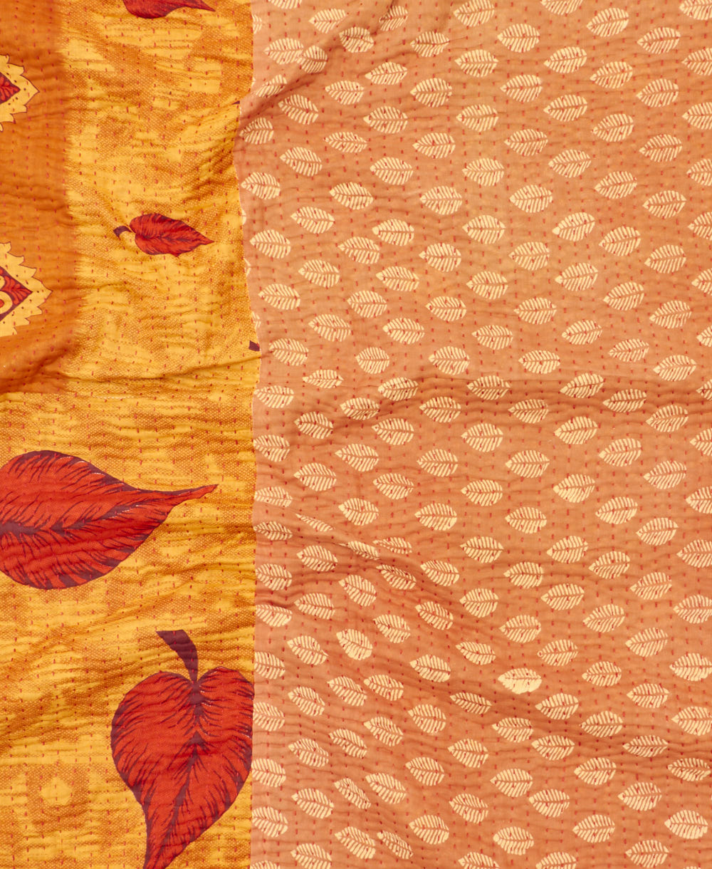 kantha blanket with kantha stitching