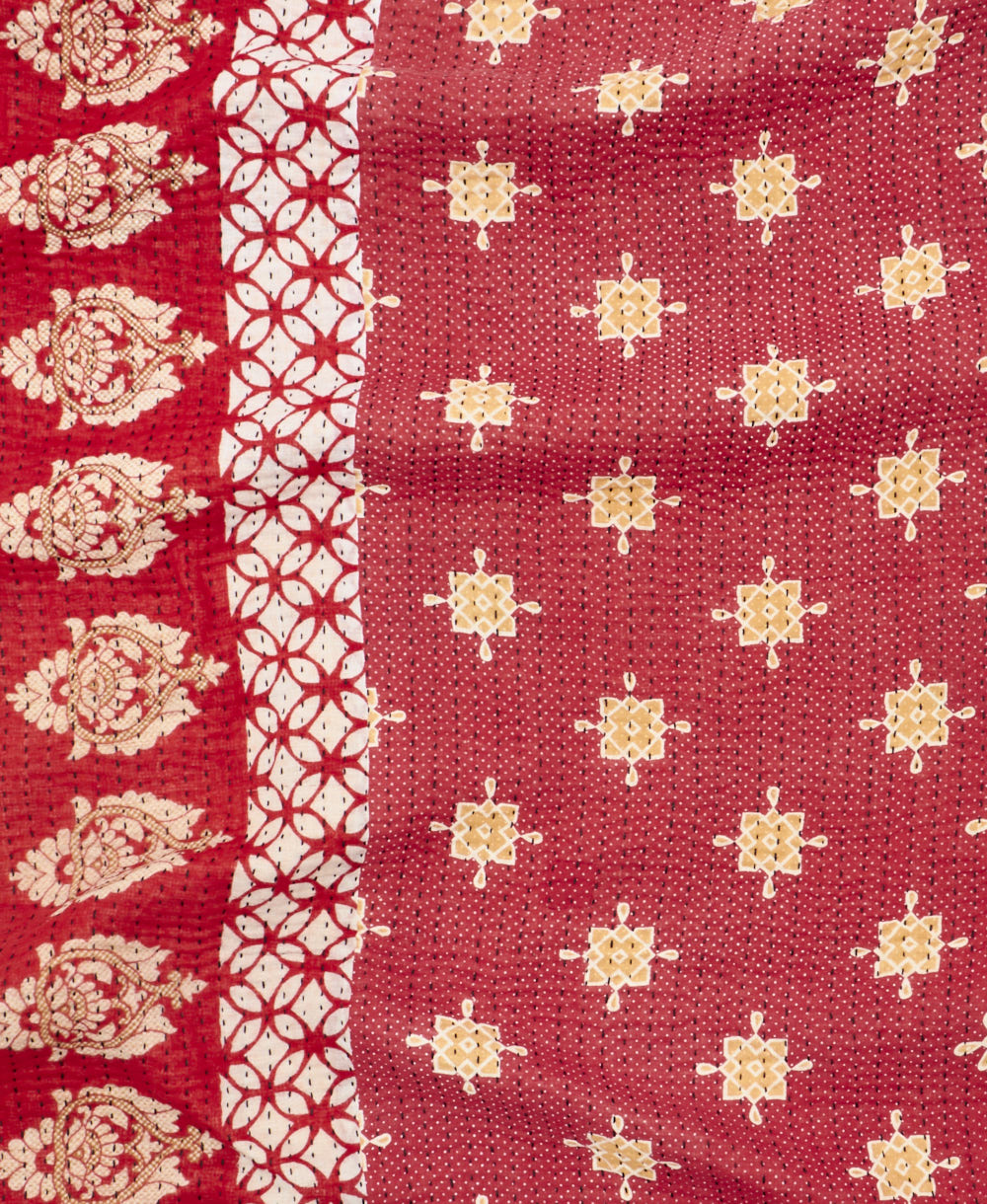 kantha blanket with kantha stitching