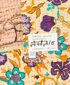 small kantha blanketwith signature of the maker on the tag
