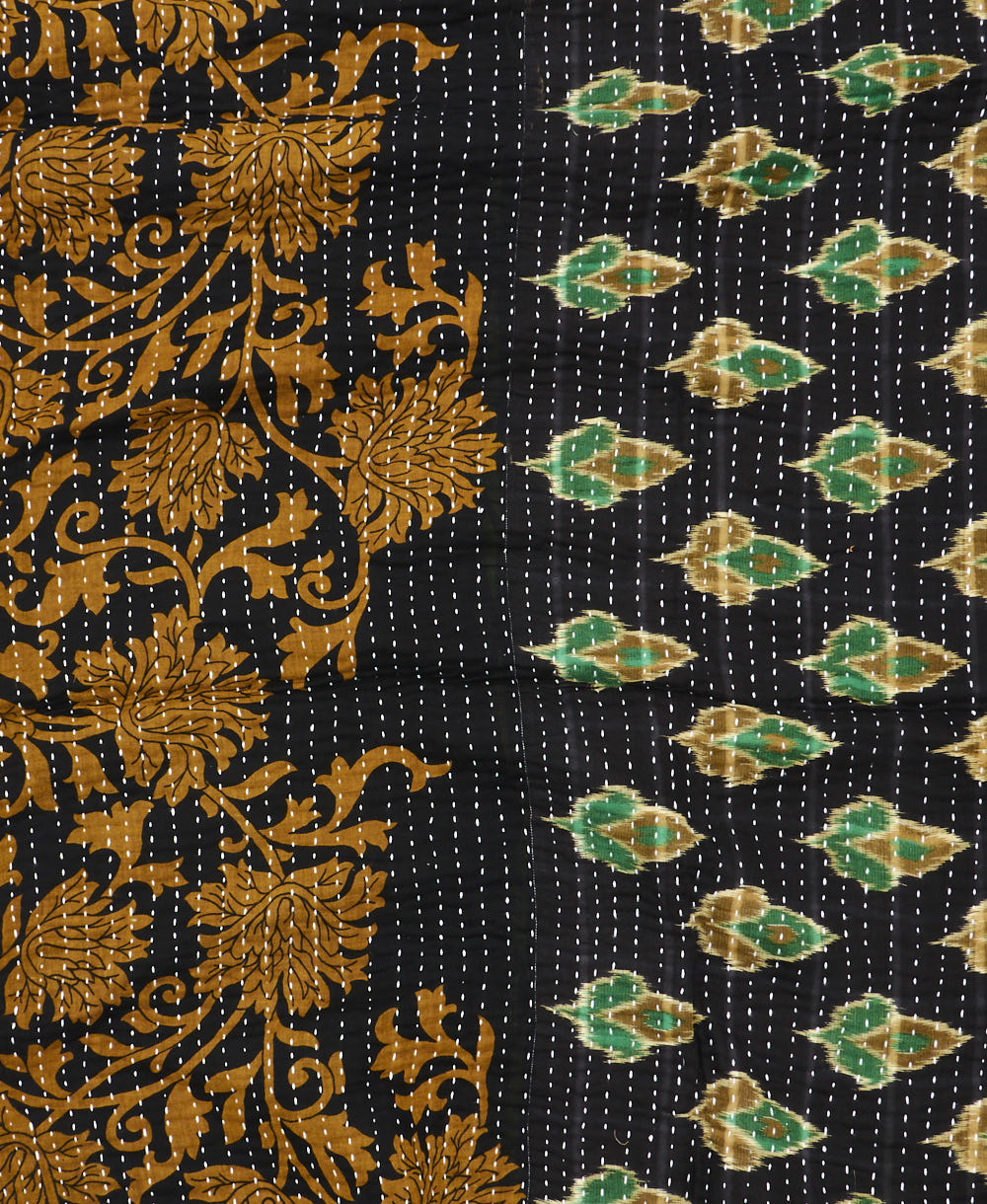 kantha blanket with kantha stitching