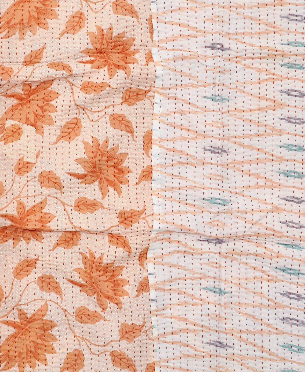 kantha blanket with kantha stitching